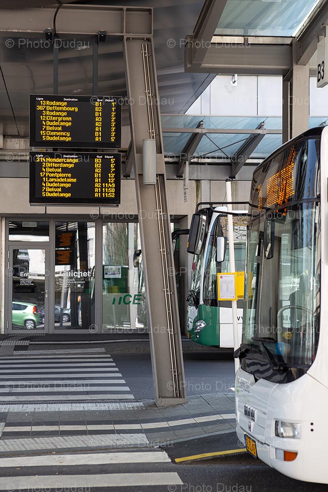 Bus departure board in Esch sur Alzette