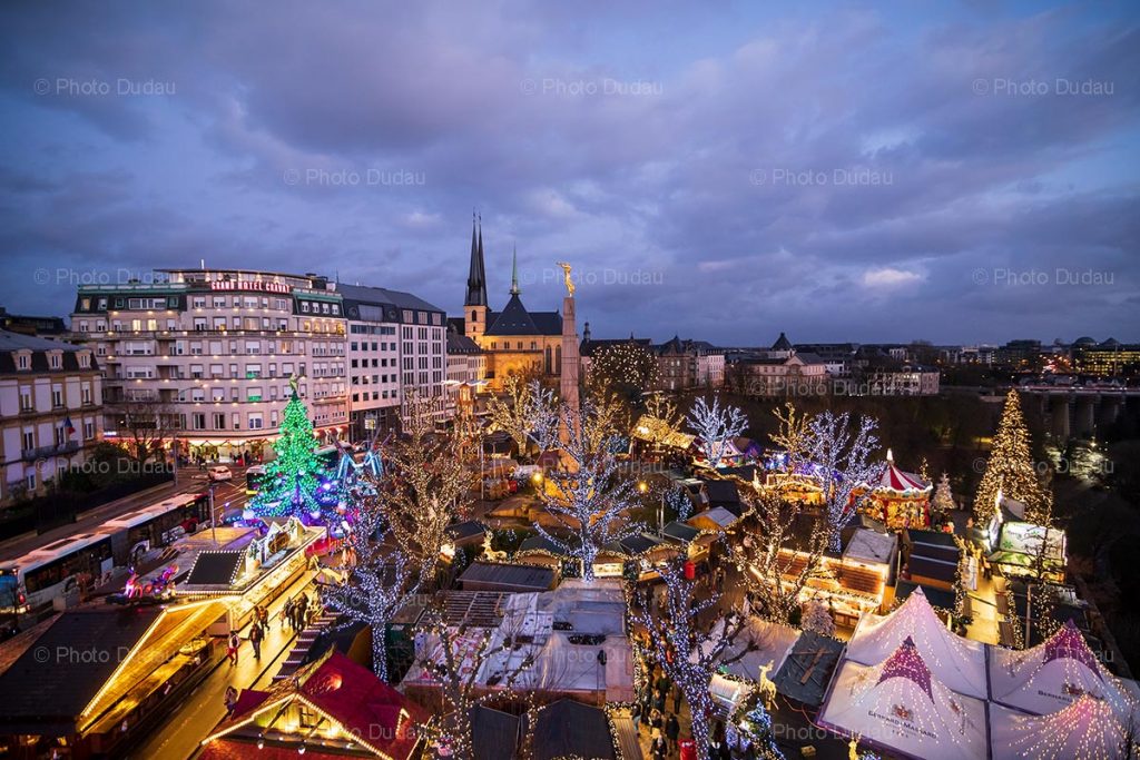 Luxembourg city Christmas Market Stock Images Luxembourg