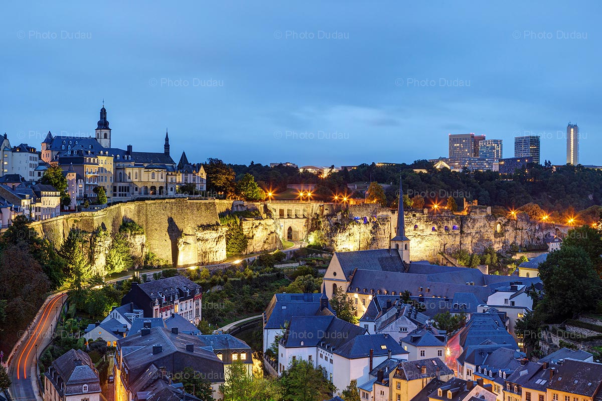 Luxembourg city night cityscape