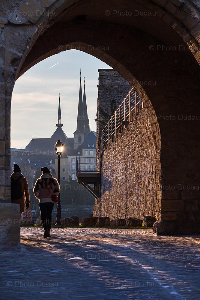 People in Luxembourg old town