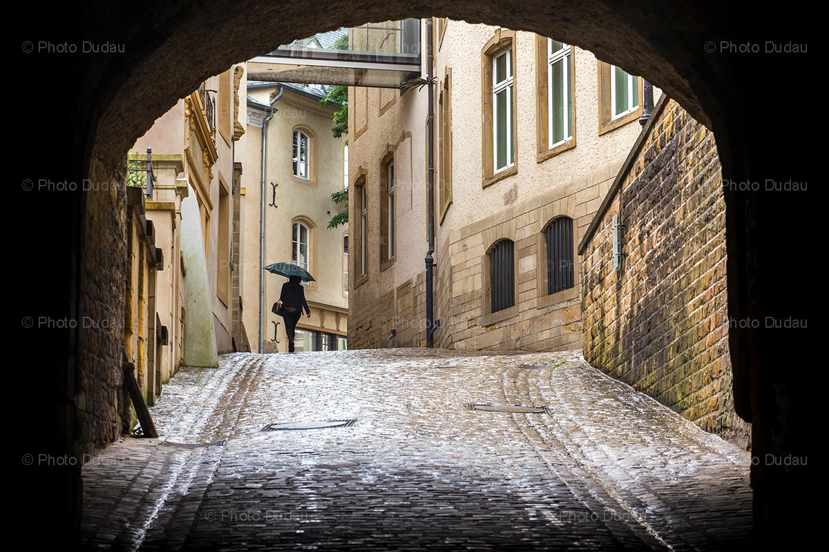 Rainy day on Luxembourg street