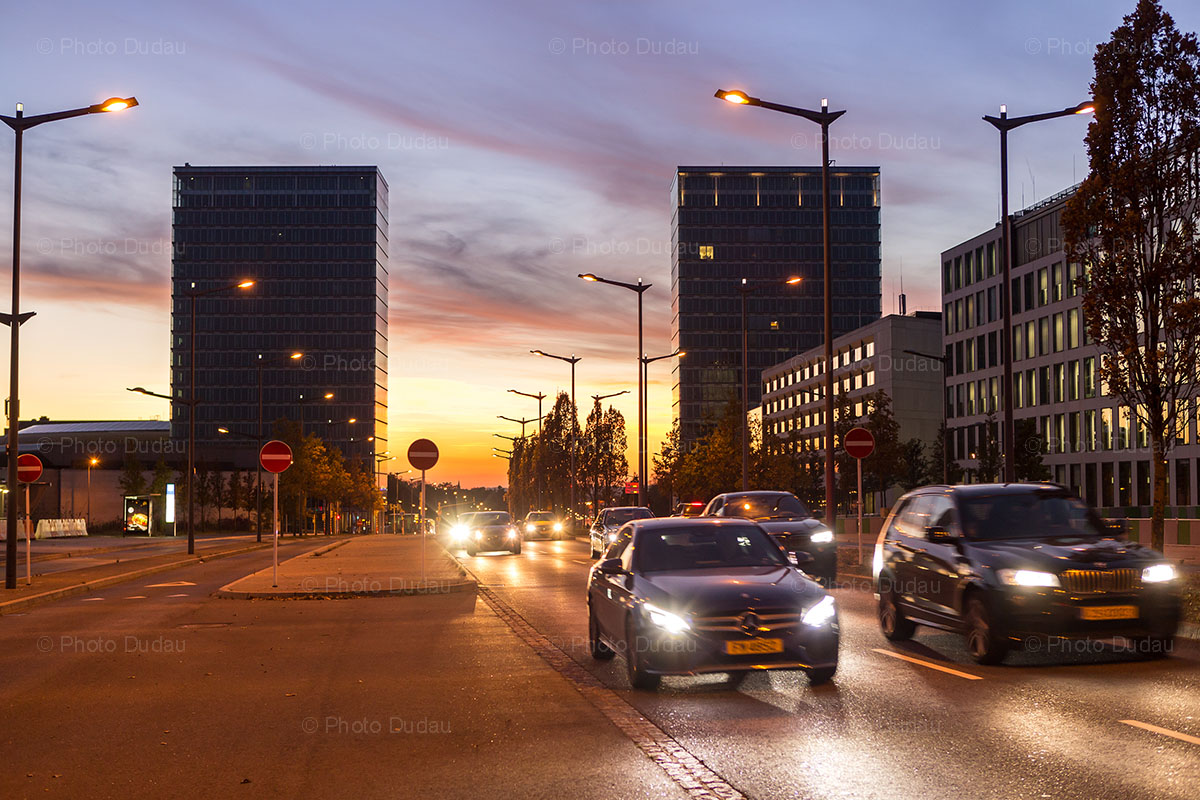 sunset in Kirchberg Luxembourg