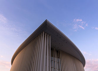 Philharmonie building in Kirchberg, Luxembourg city.
