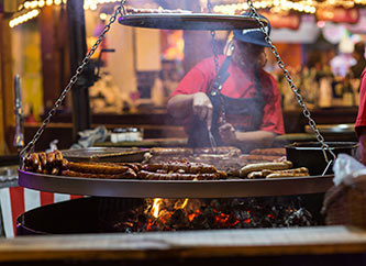 grill at funfair Schueberfouer in Luxembourg