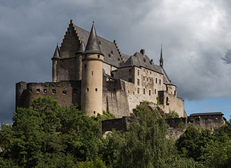 Vianden Castle in Ardennes region of Luxembourg.