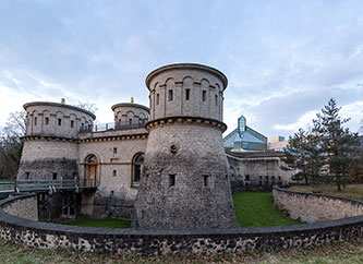 Fort Thüngen fortification in Dräi Eechelen Park Luxembourg