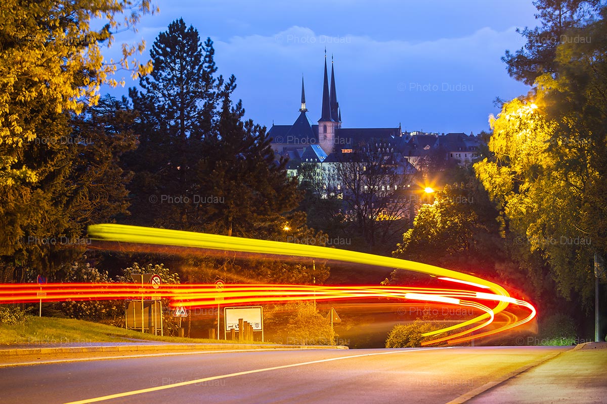Night in Luxembourg city Stock Images Luxembourg
